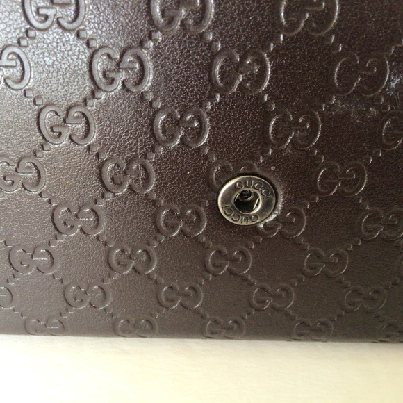 GUCCI BROWN MONOGRAM LEATHER GLASSES CASE - Picture 11 of 16